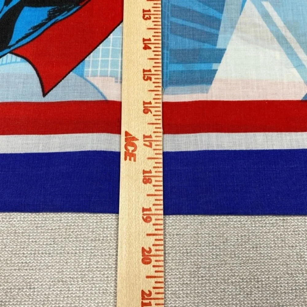 Vtg 70s Wamsutta Superman 2 Twin Sheet SET Bunk Beds Red‎ White Blue